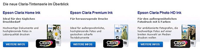 Die neue Claria-Tintenserie im Überblick