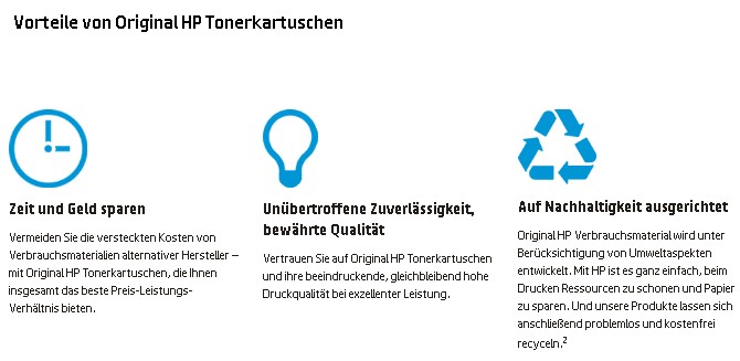 Vorteile Original HP Tonerkartuschen